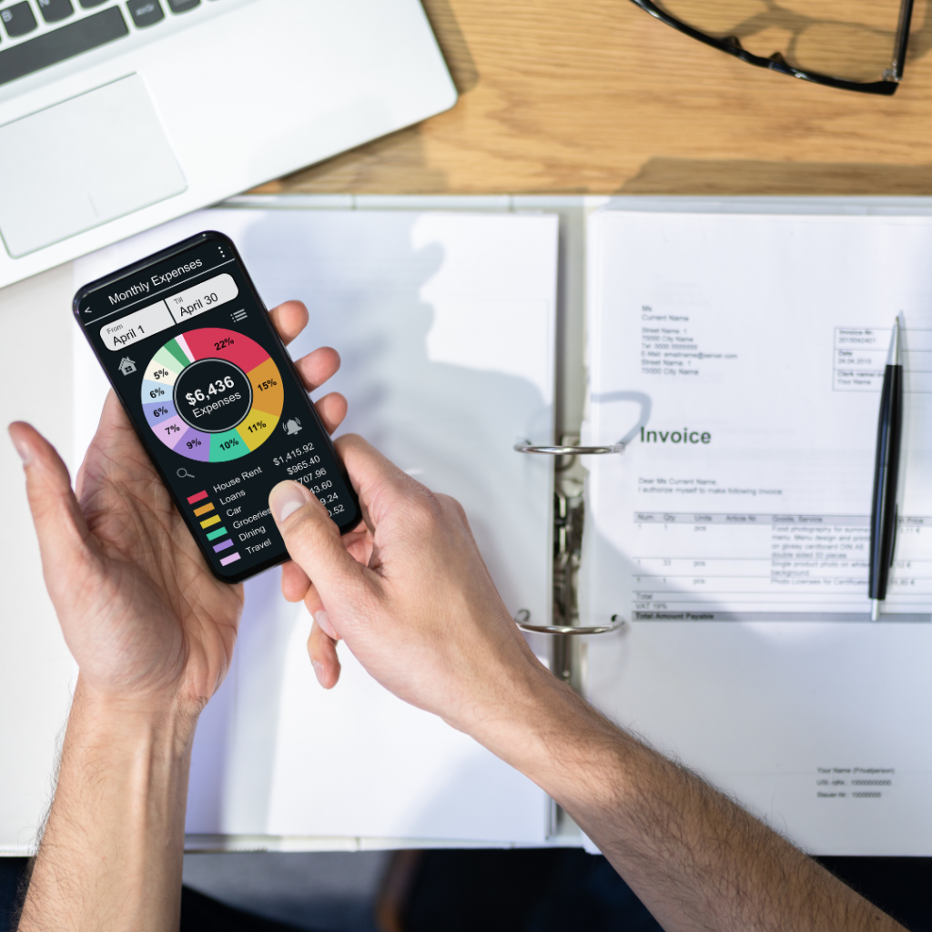 Budget planning app on phone