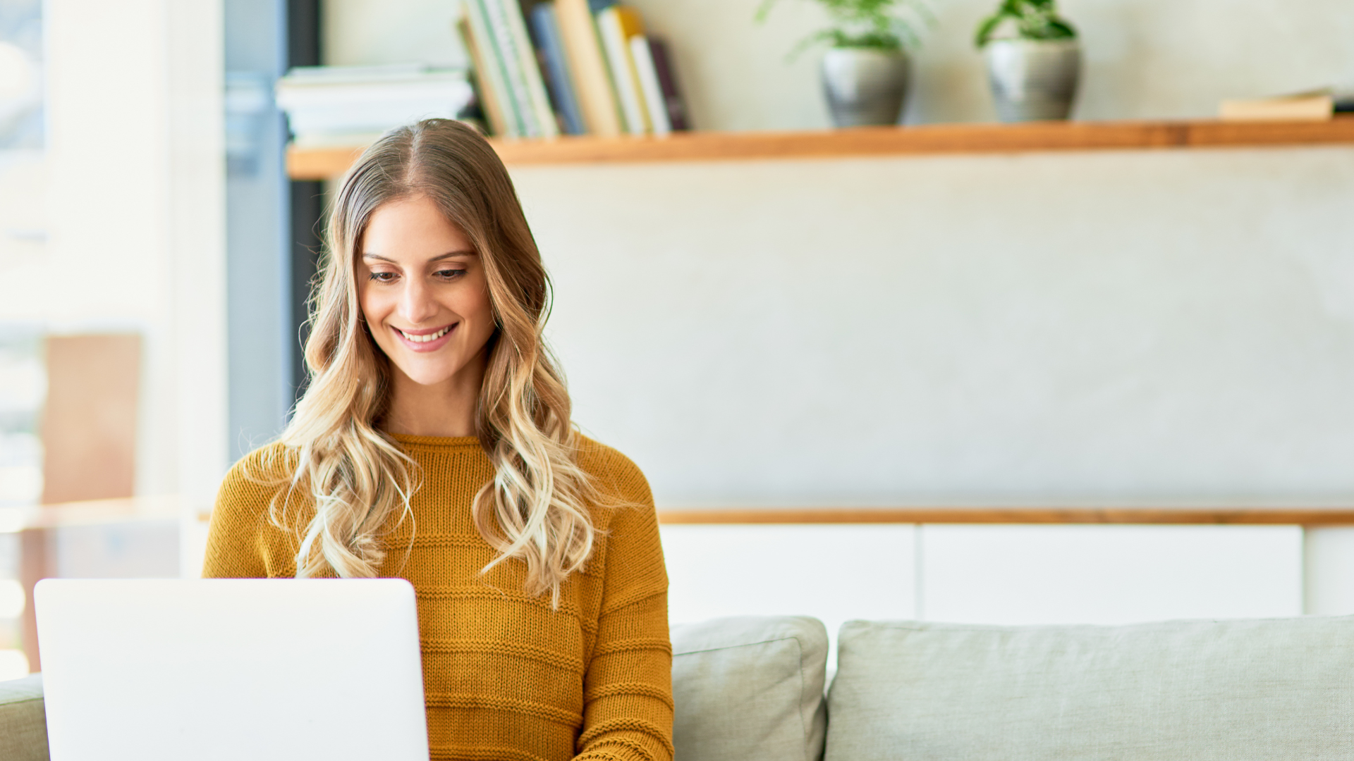 woman working from home on a laptop